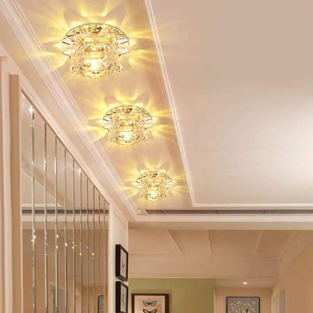 Modern Glass Flower LED Flush Mount Ceiling Light - Multi Color