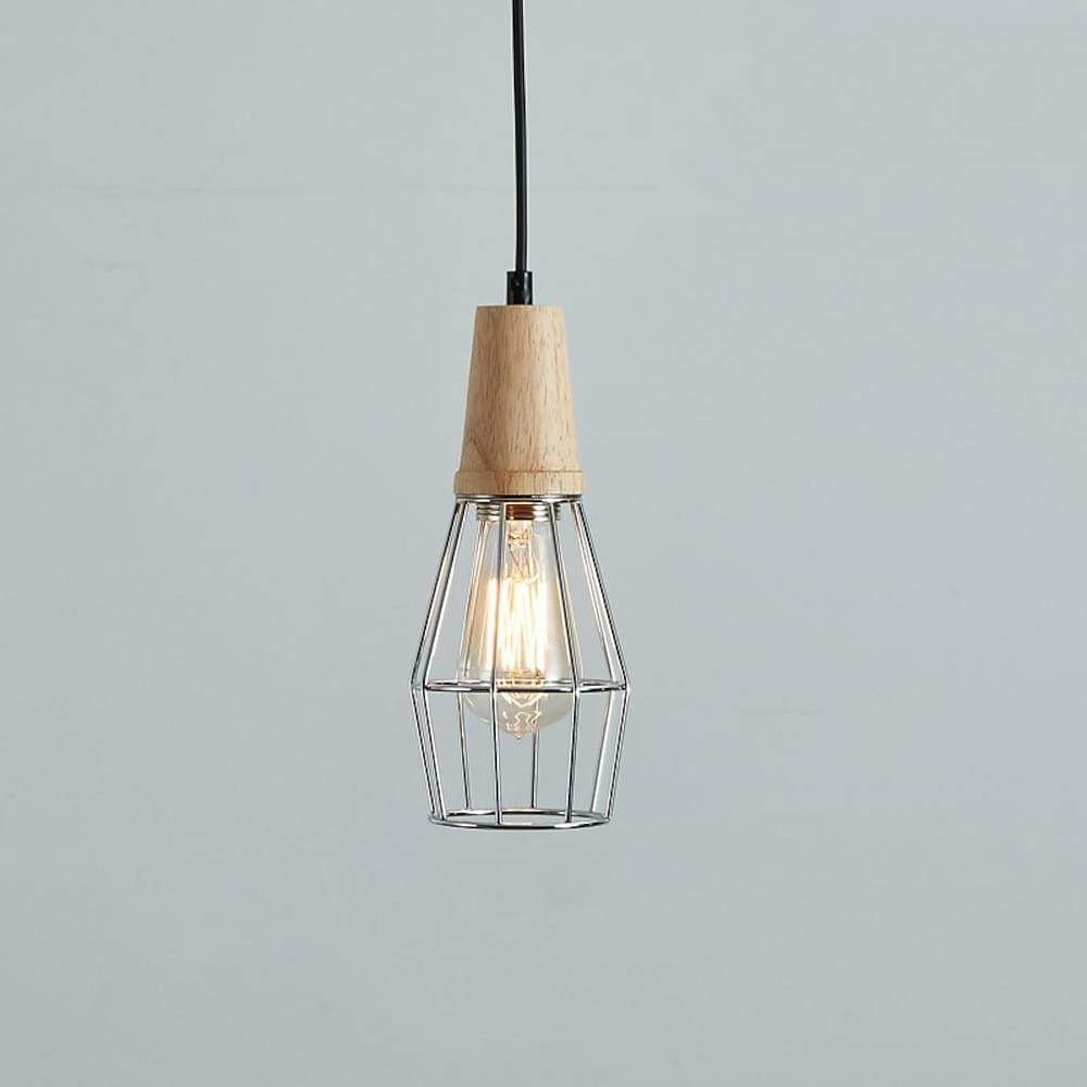 Vintage Lantern Pendant Light | Metal Wood Design | LED Ceiling