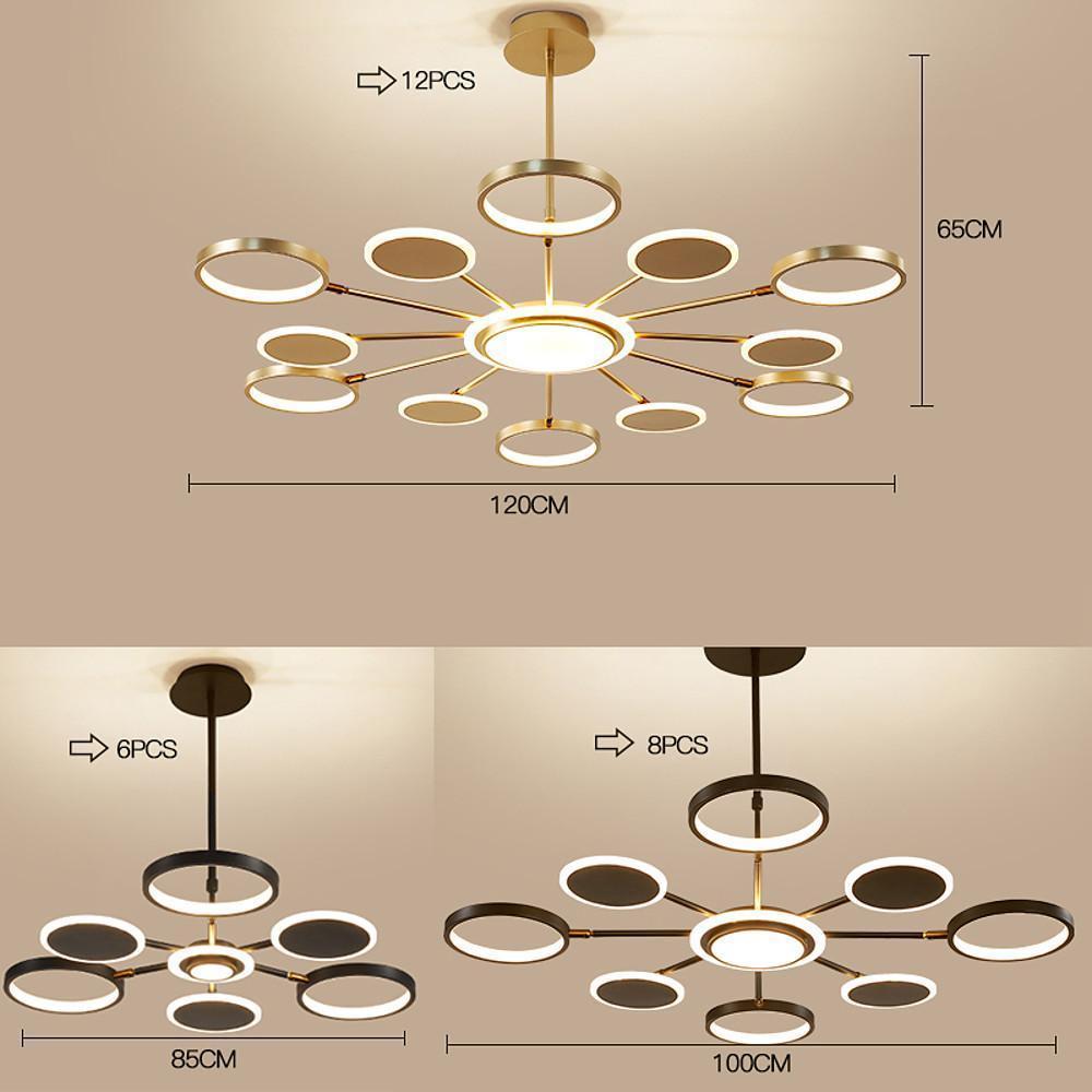 Modern Multi-Circle Pendant Light Acrylic Aluminum LED Chandelier