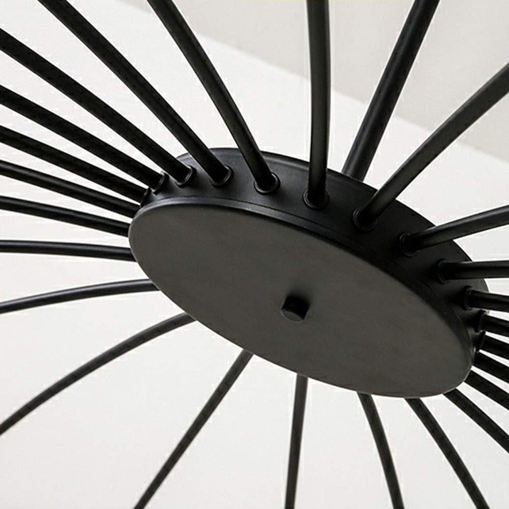 Modern 24-Light Sputnik Chandelier - 63'' Black Metal with Gold Tips