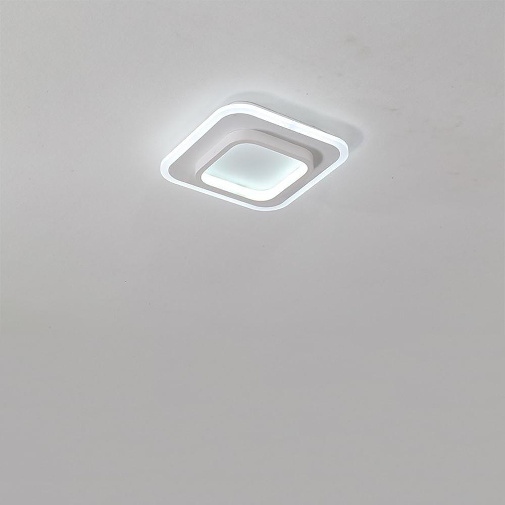 Modern Double Square Flush Mount LED Ceiling Light Black White