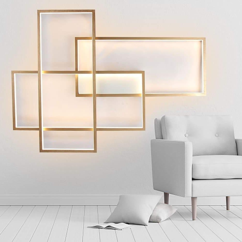 Rectangular Hybrid Modern Flush Mount Ceiling Light with LED