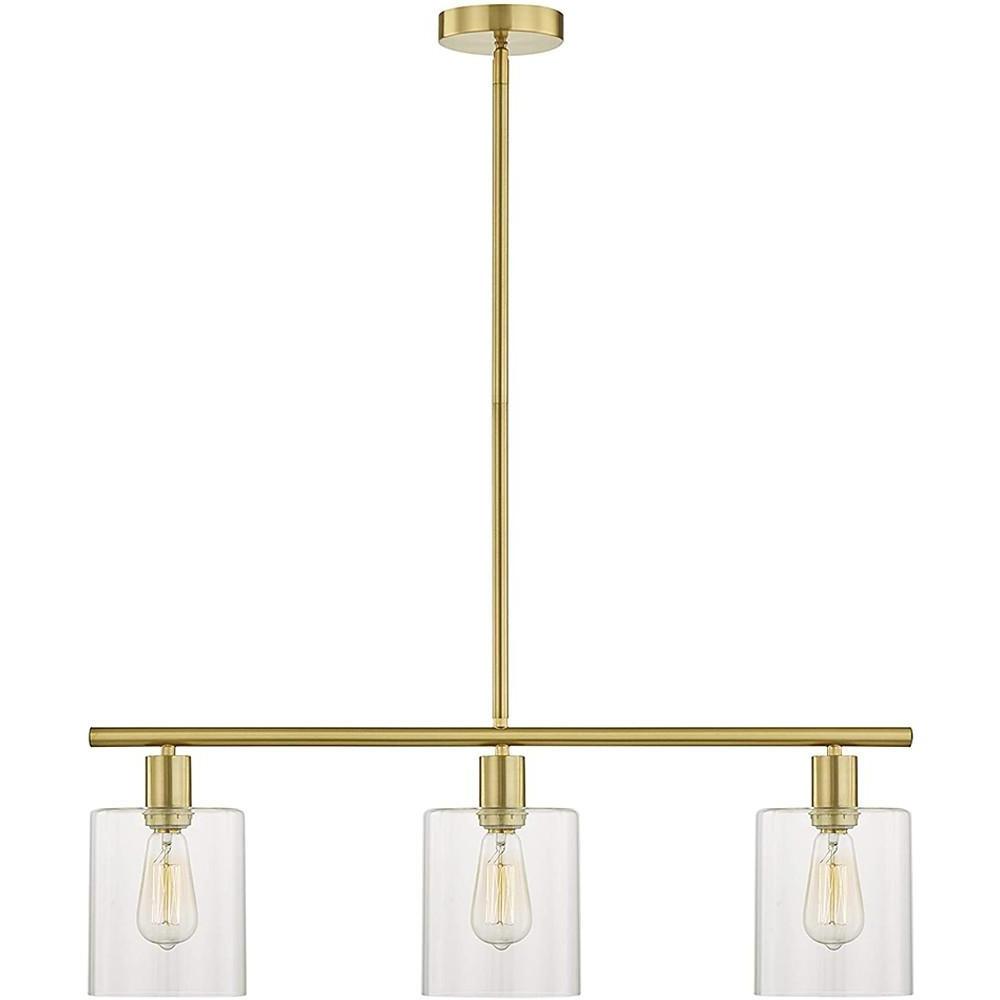3-Light Vintage Lantern Pendant - Metal & Glass Dining Room Light