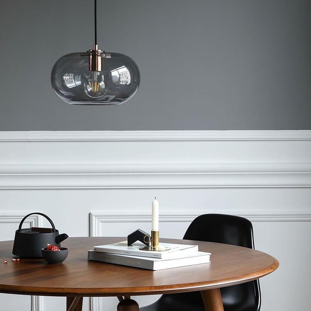 Elongated Globe Glass Pendant Light Nordic Style Hanging Lamp