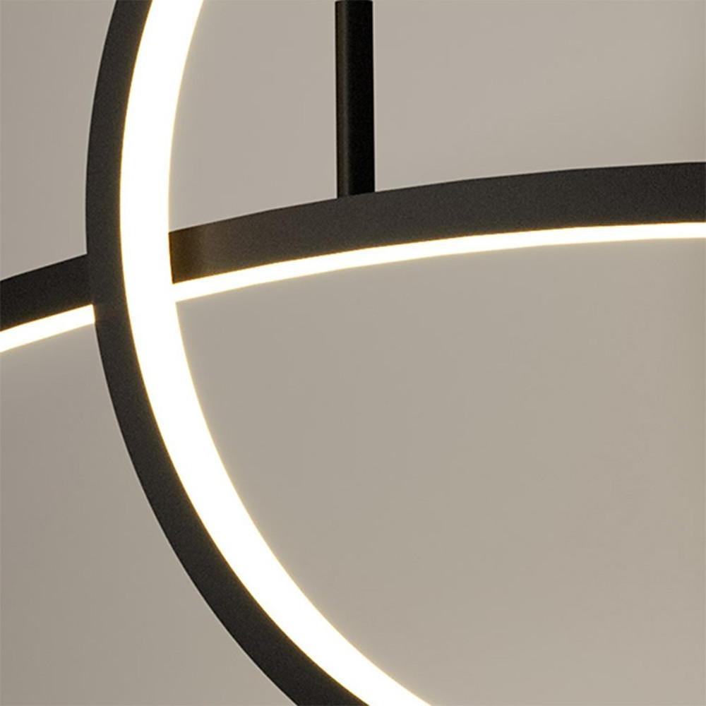Modern Curved Circle Pendant Light Metal & PVC LED Dining Kitchen