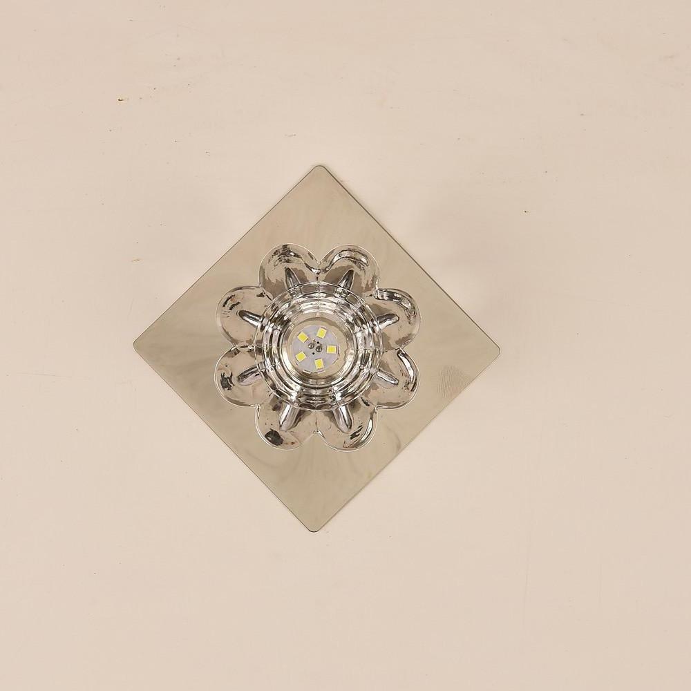 Crystal Flower Flush Mount LED Ceiling Light - Modern Electroplated