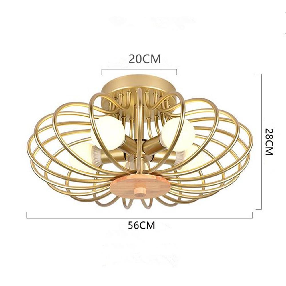 Modern Metal Globe Flush Mount Ceiling Light – 3 or 4 Lights