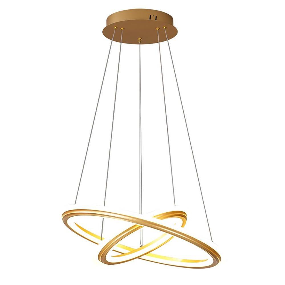 Nordic 2-Light LED Circle Chandelier – Aluminum & Acrylic