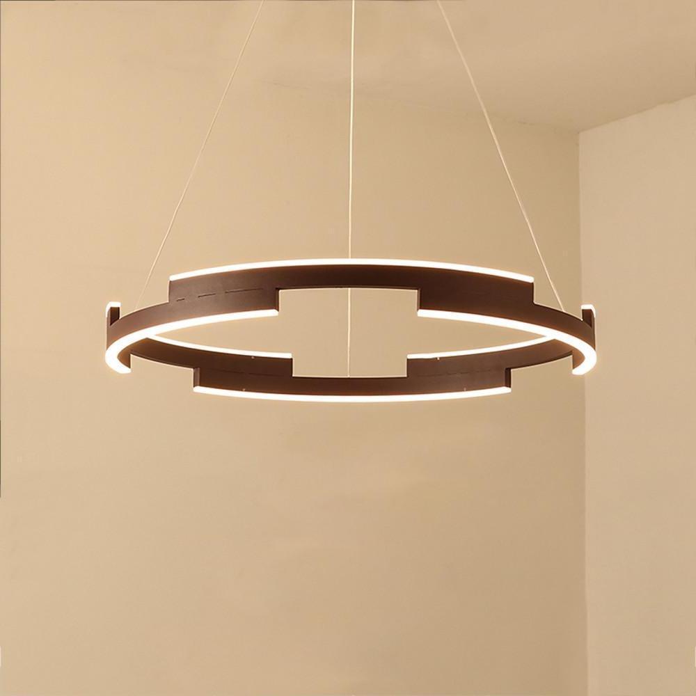 Modern Geometric Circle Pendant Light – Metal LED Chandelier