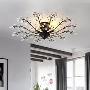 Crystal Flower Chandelier - Modern Ambient Lighting for Living Room