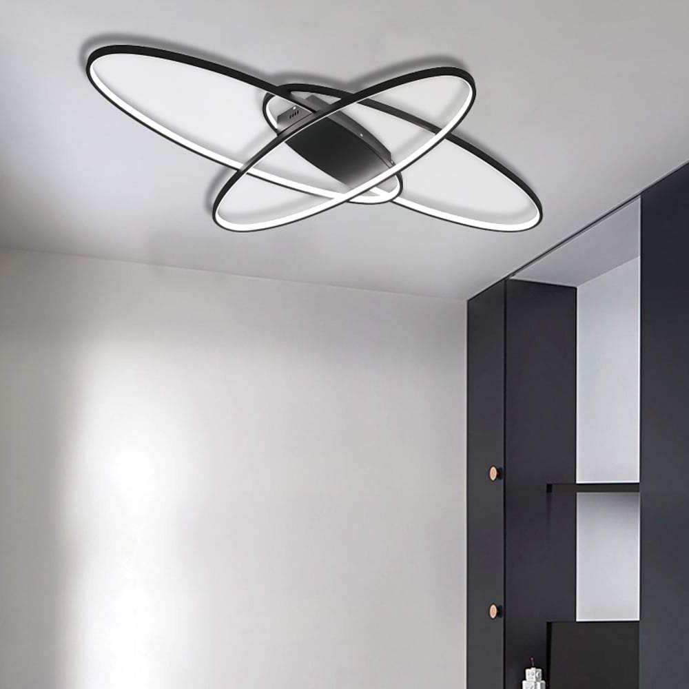 Overlapping Oval LED Flush Mount Ceiling Light - Modern Metal