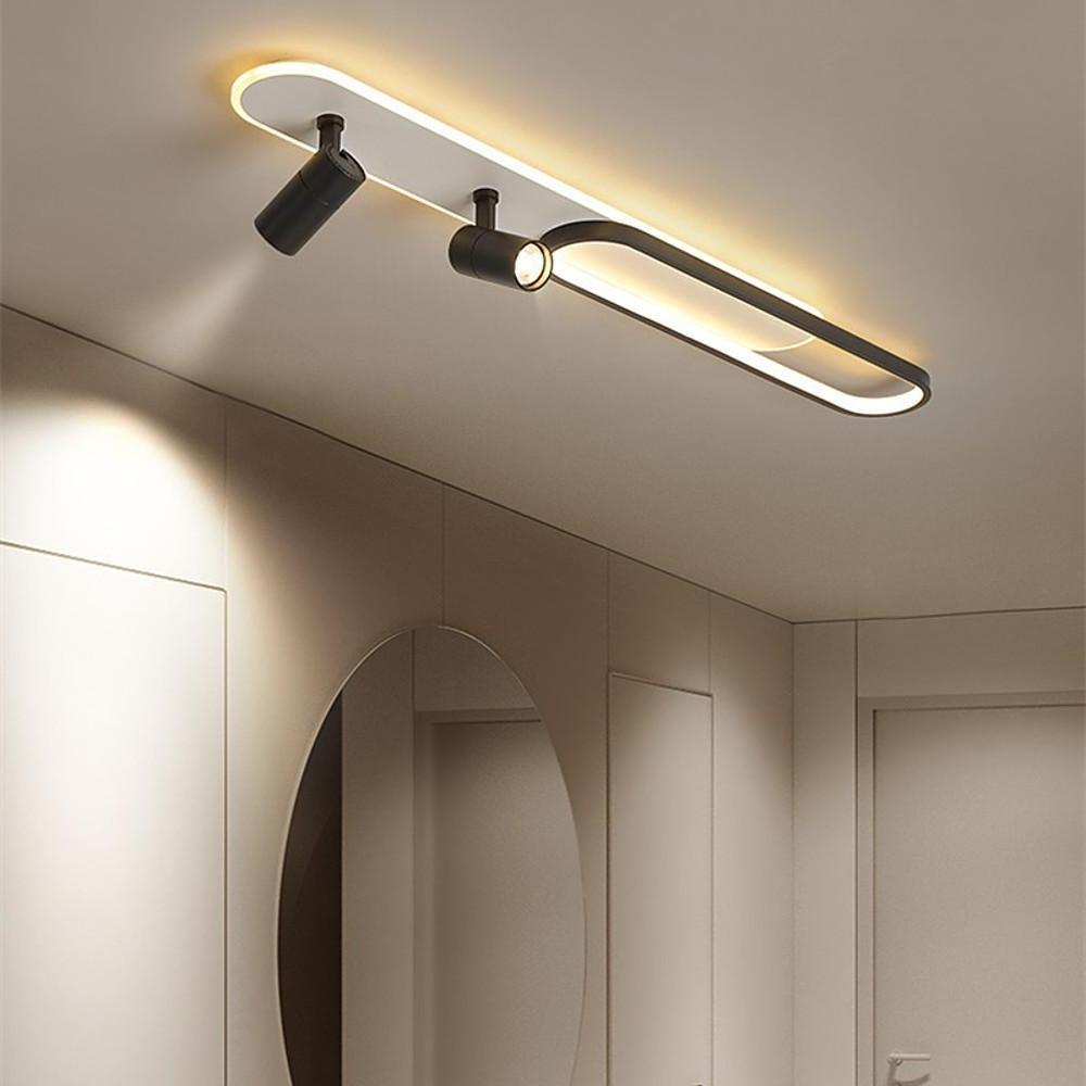 Modern LED Flush Mount Ceiling Light with Adjustable Spotlight