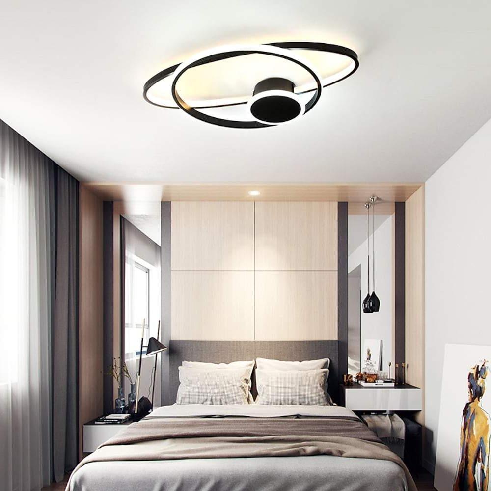 Modern Oval LED Flush Mount Ceiling Light - Metal Finish