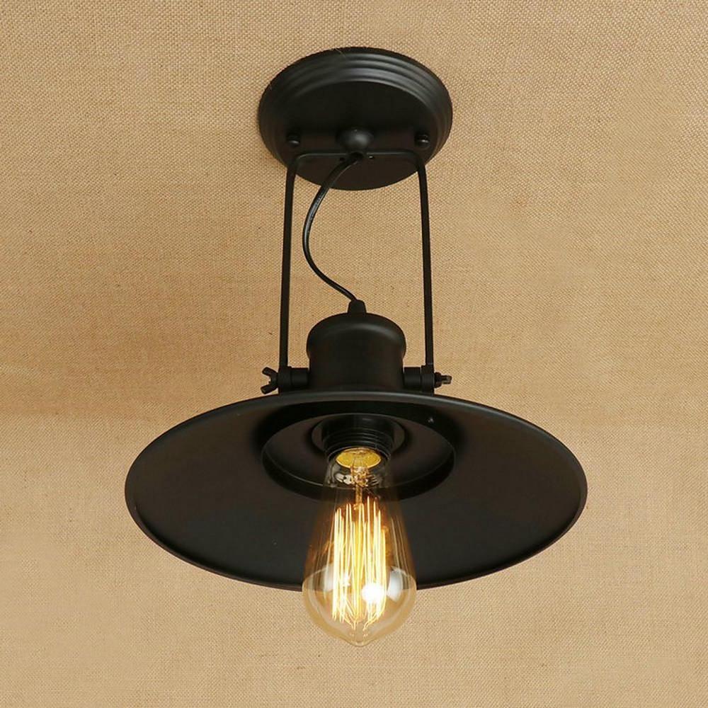 Industrial Metal Pendant Light with Vintage Edison LED Bulb