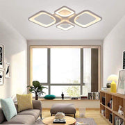 Rectangular LED Flush Mount Ceiling Light - Modern White Metal