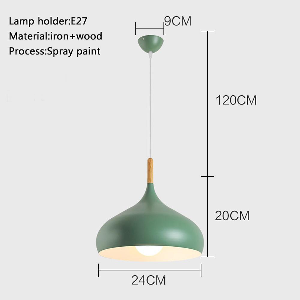 Retro Cone Pendant Light Metal Wood Kitchen Island Lighting