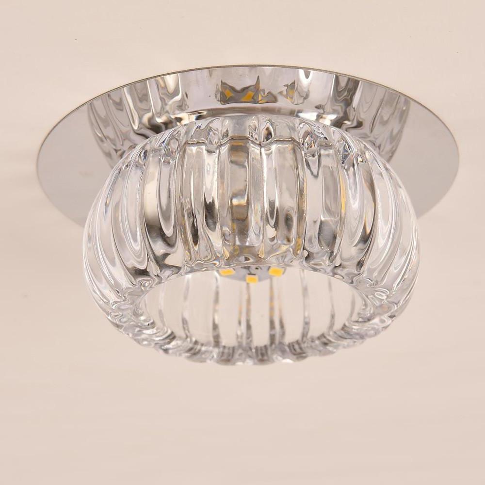 Geometric Crystal Flush Mount Ceiling Light Metal LED 4 Inch