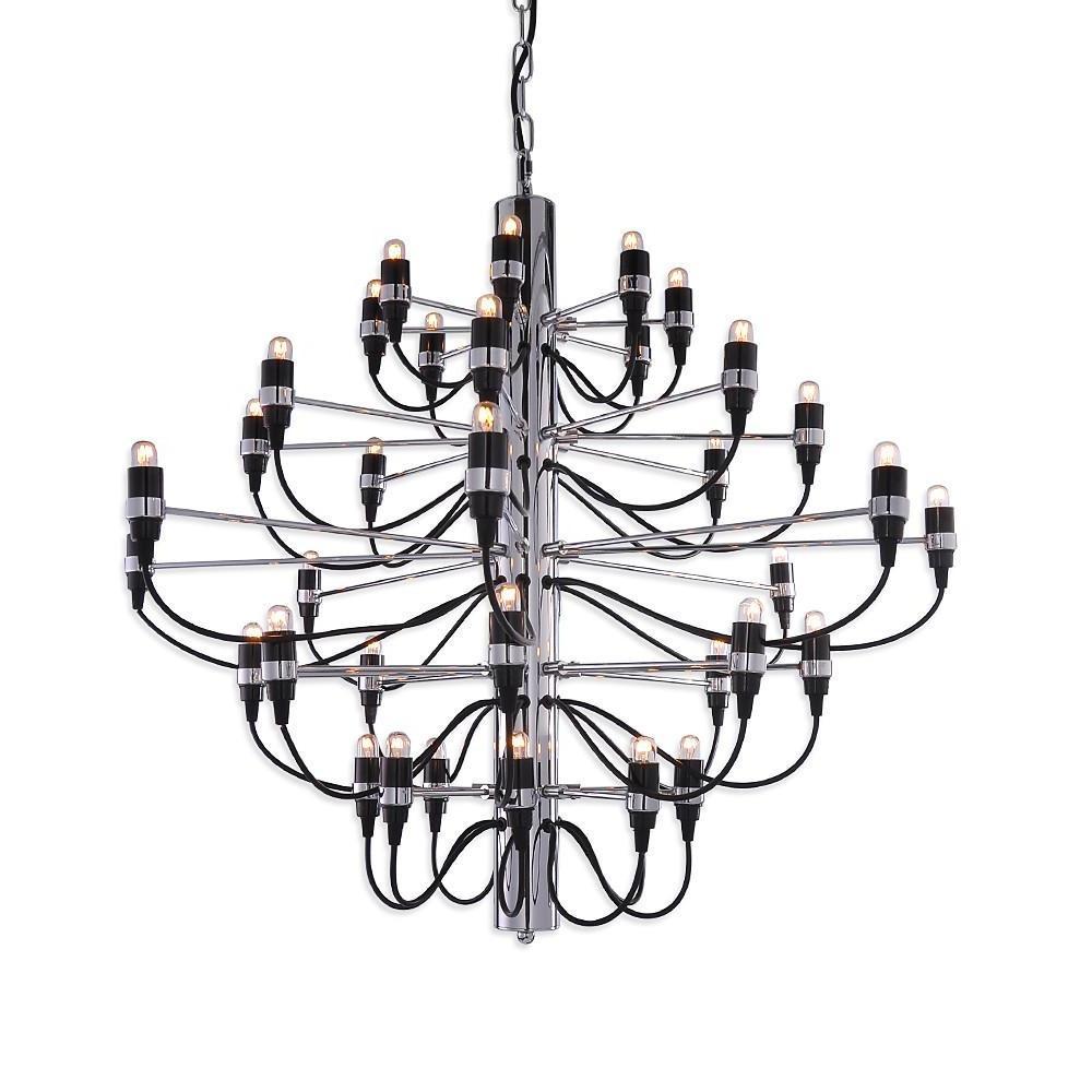 50-Light Electroplated Metal Tree Chandelier - Modern Industrial