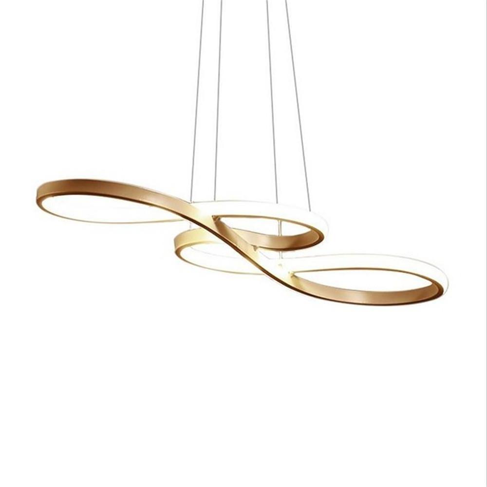 Modern Geometric Wave Chandelier Metal Silica Gel Ceiling Light