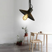 Industrial Metal Pendant Light with Vintage Edison LED Bulb