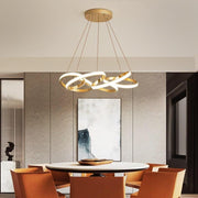 Interwoven Wave Metal Chandelier Modern Geometric LED Ceiling Light