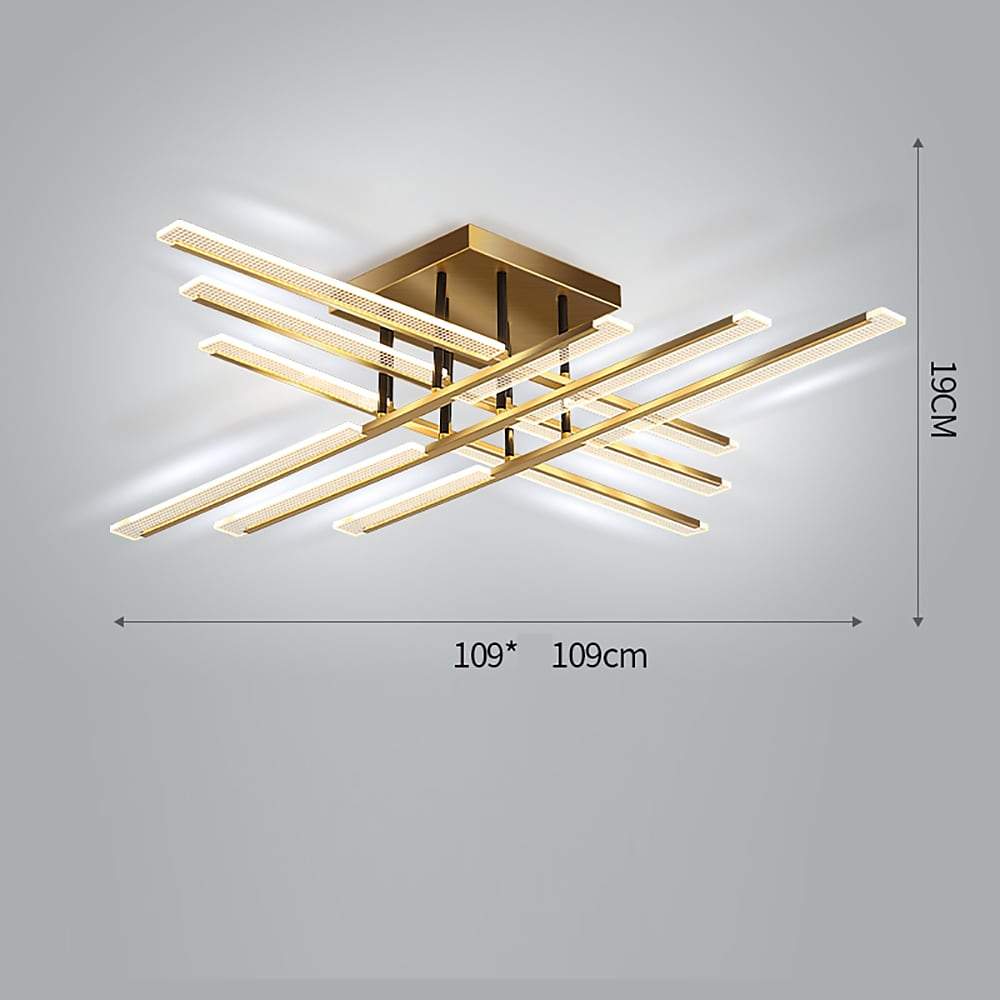 Modern Linear LED Flush Mount Ceiling Light with Metal Frame