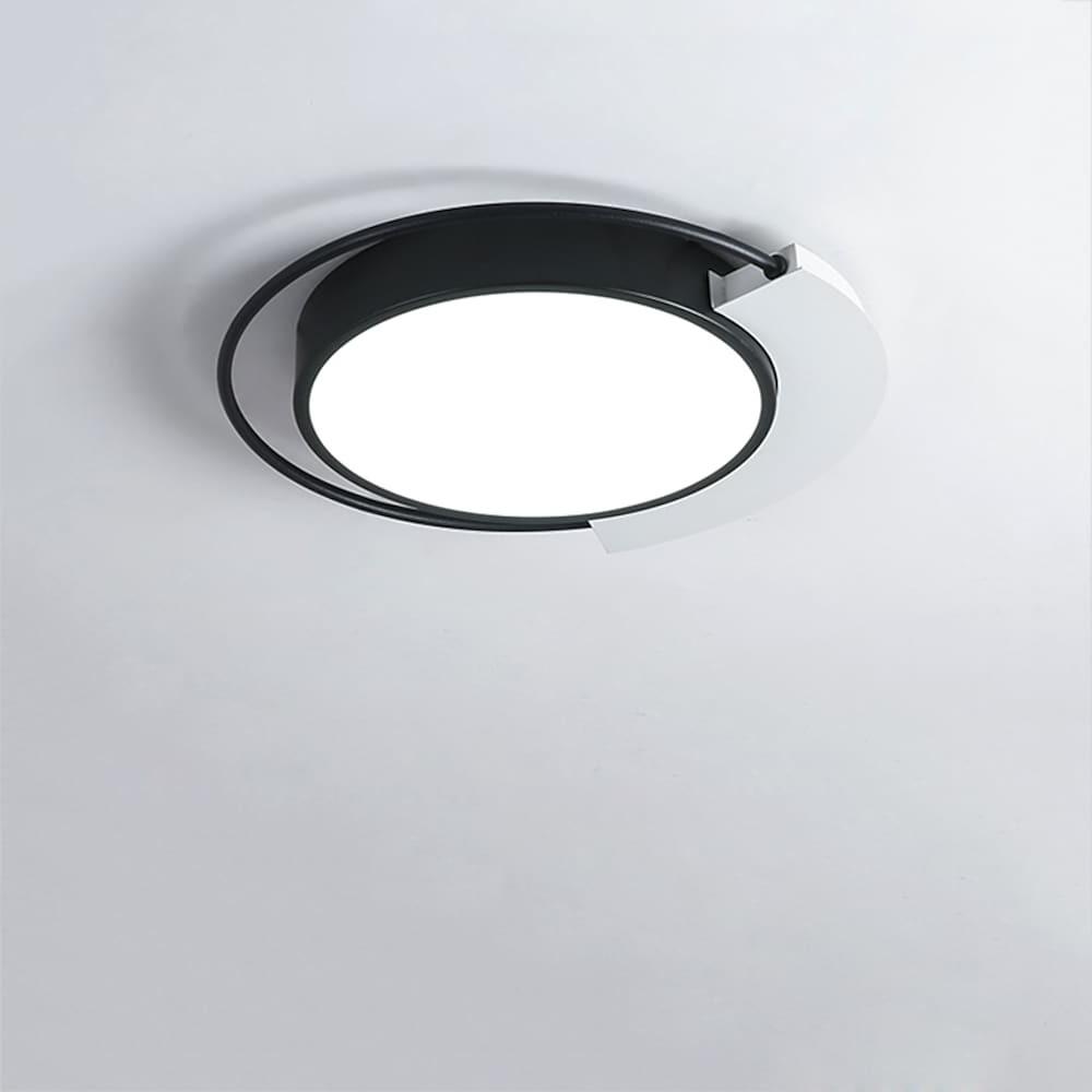Modern Circular LED Flush Mount Ceiling Light – Aluminum Finish