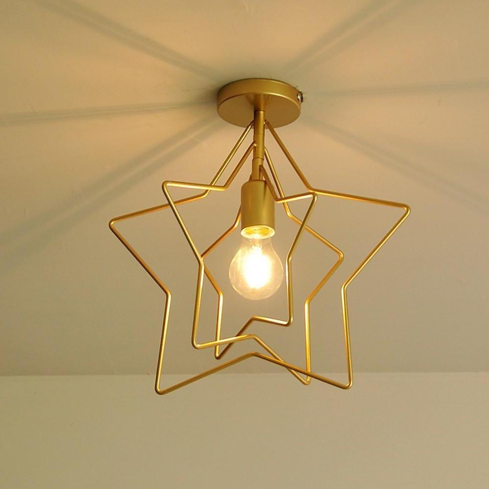 Modern Metal Star Pendant Light with LED Support