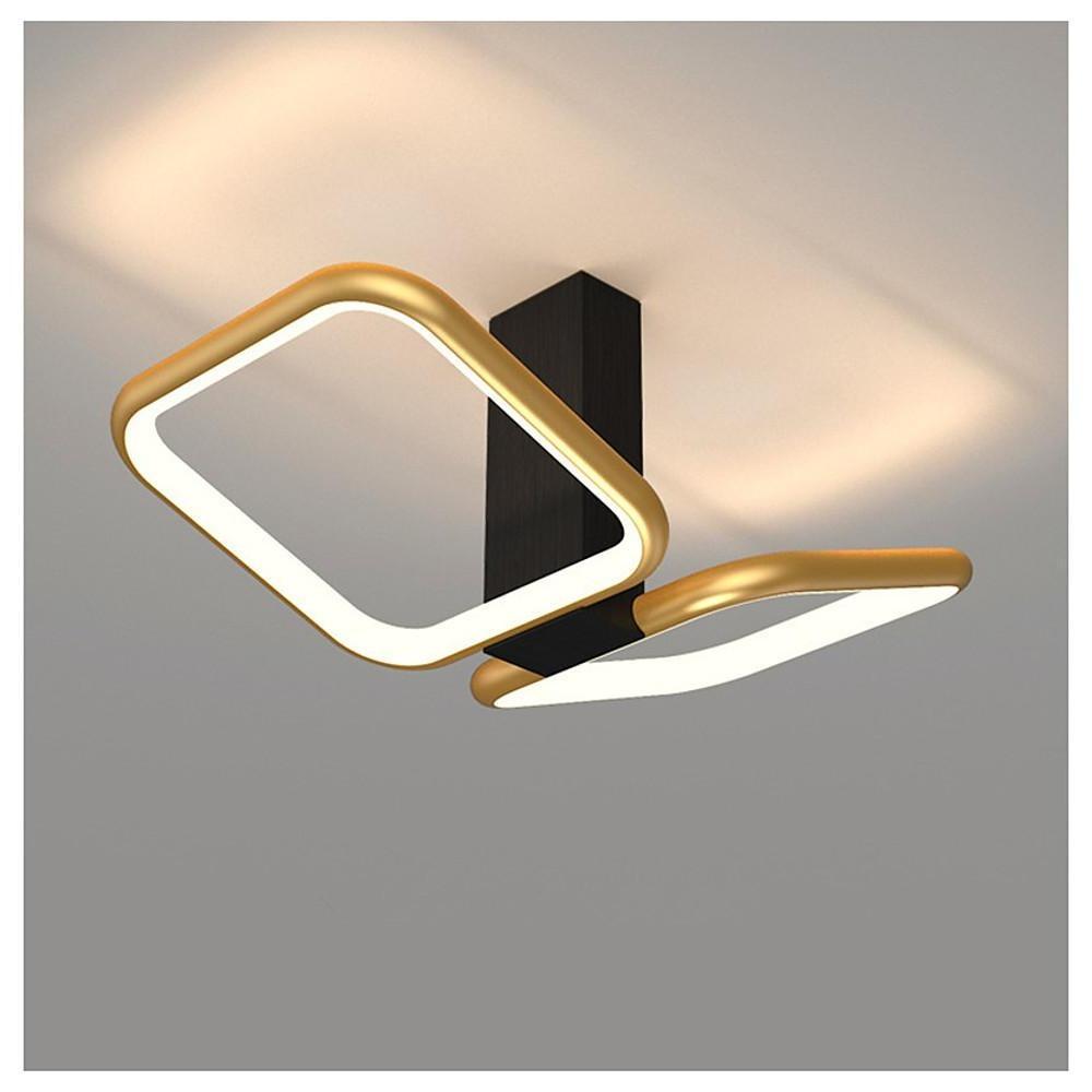 Geometric Gold Flush Mount LED Ceiling Light - Aluminum Finish