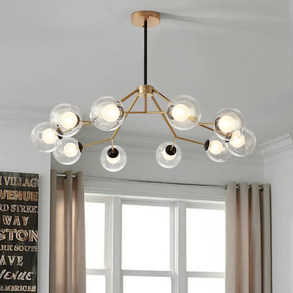 Modern Sputnik Glass Chandelier – 10-Light Nordic Pendant Lamp
