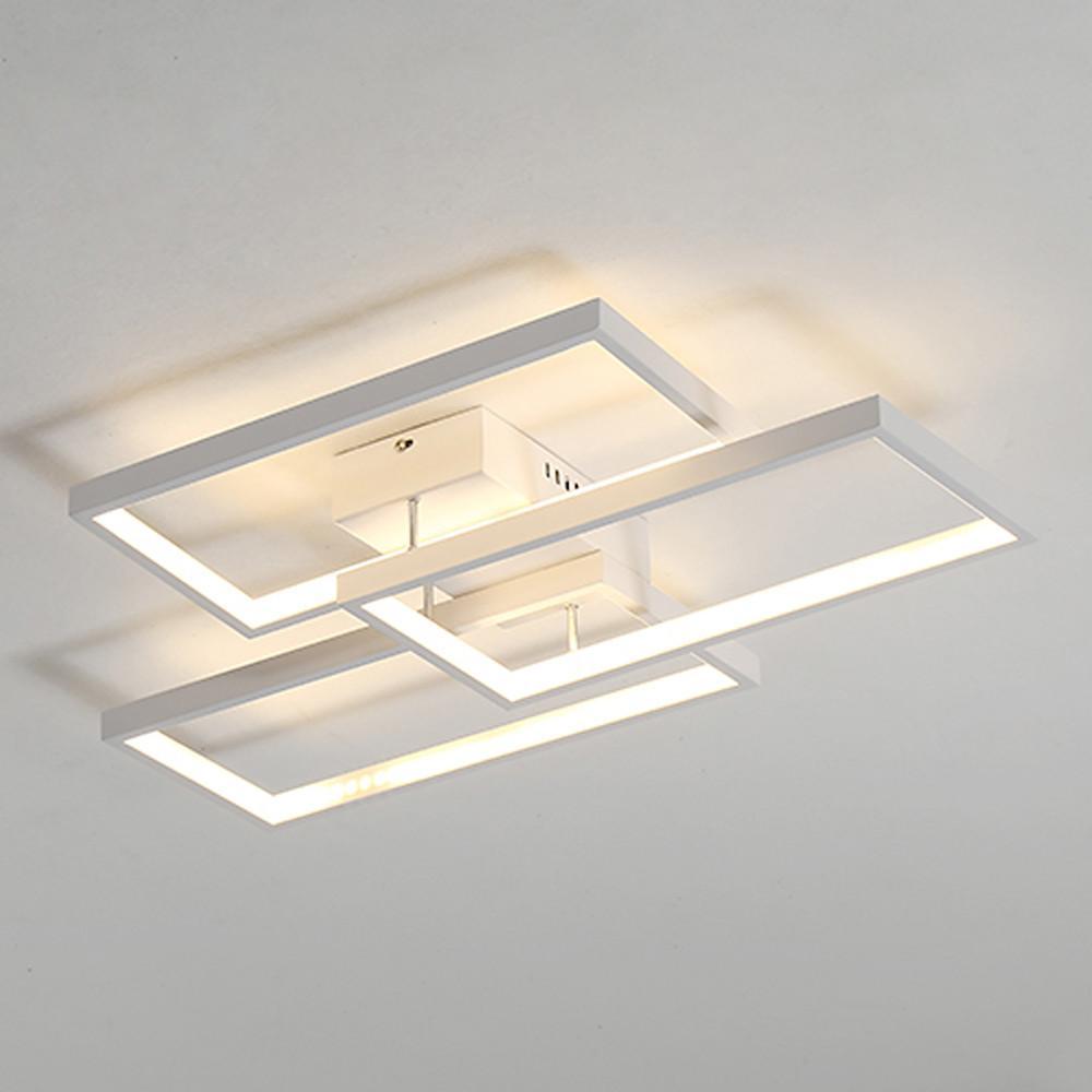 Geometric Rectangle LED Flush Mount Ceiling Light - Modern Metal
