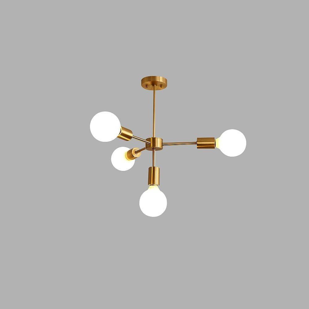 Modern Gold 4-Light Pendant – Industrial Iron Ceiling Fixture 27"