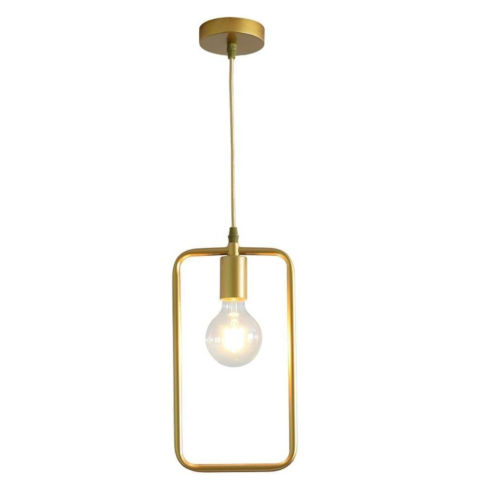 Black & Gold Geometric Pendant Light – Modern Metal Ceiling Lamp