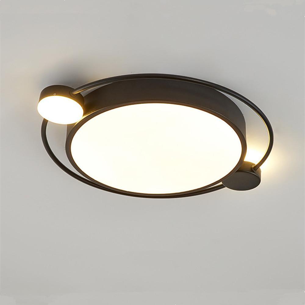 Modern Dual Round Flush Mount Ceiling Light – Gold & Black Finish