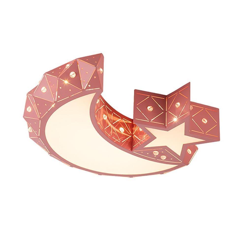 Moon Star LED Flush Mount Ceiling Light – Modern Kids Room Lighting