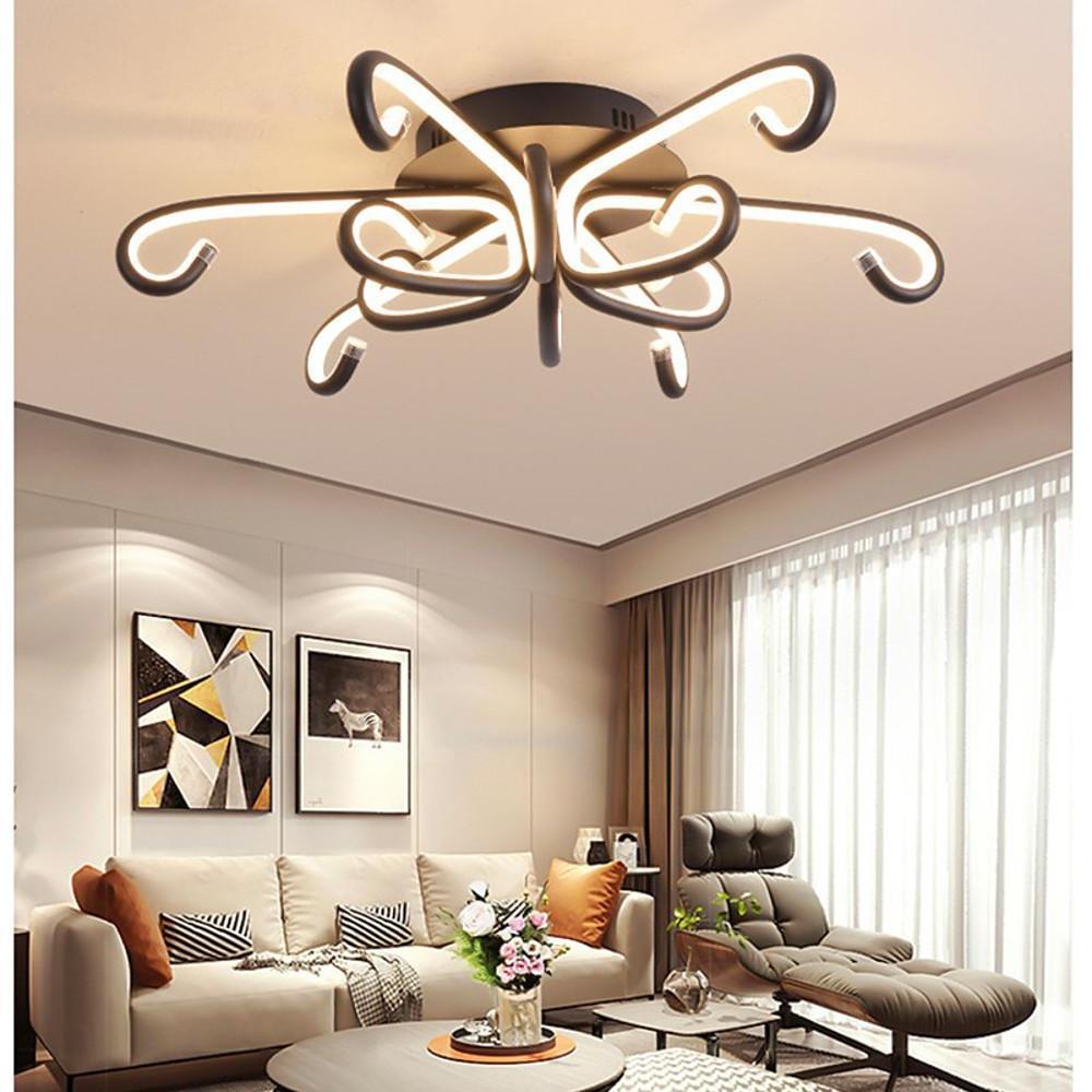 Octopus-Inspired Flush Mount Ceiling Light with Curved LED Arms