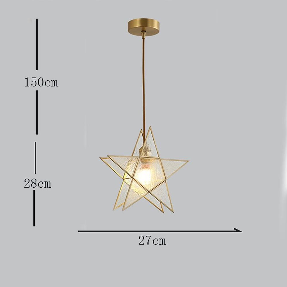 Double Star Glass Pendant Light with Copper Finish – Modern LED