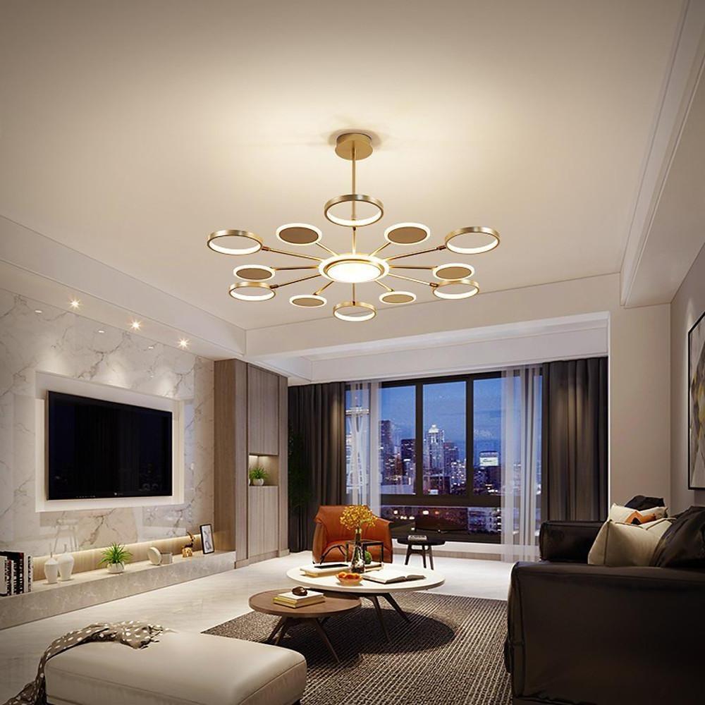 Modern Multi-Circle Pendant Light Acrylic Aluminum LED Chandelier