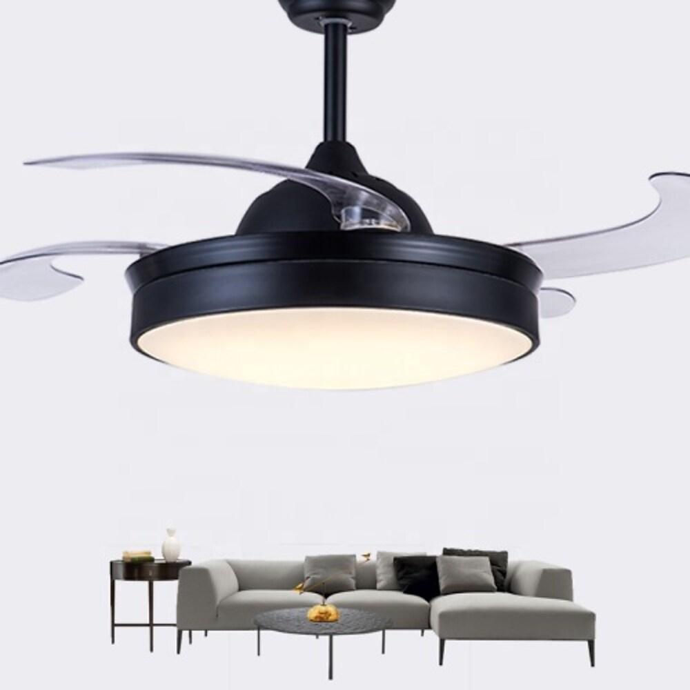 Nordic Drum Retractable LED Ceiling Fan Light with Remote