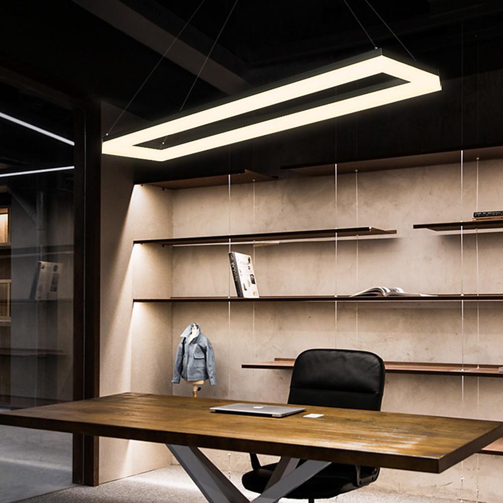 Modern Rectangular LED Pendant Light - Aluminum & Acrylic
