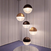 Nordic Glass Globe Pendant Light with Electroplated Metal Finish