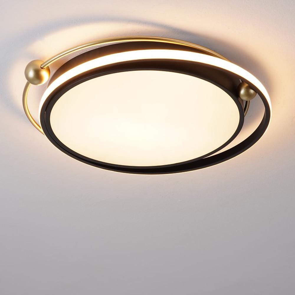 Geometric Circles LED Flush Mount Ceiling Light Black Nordic