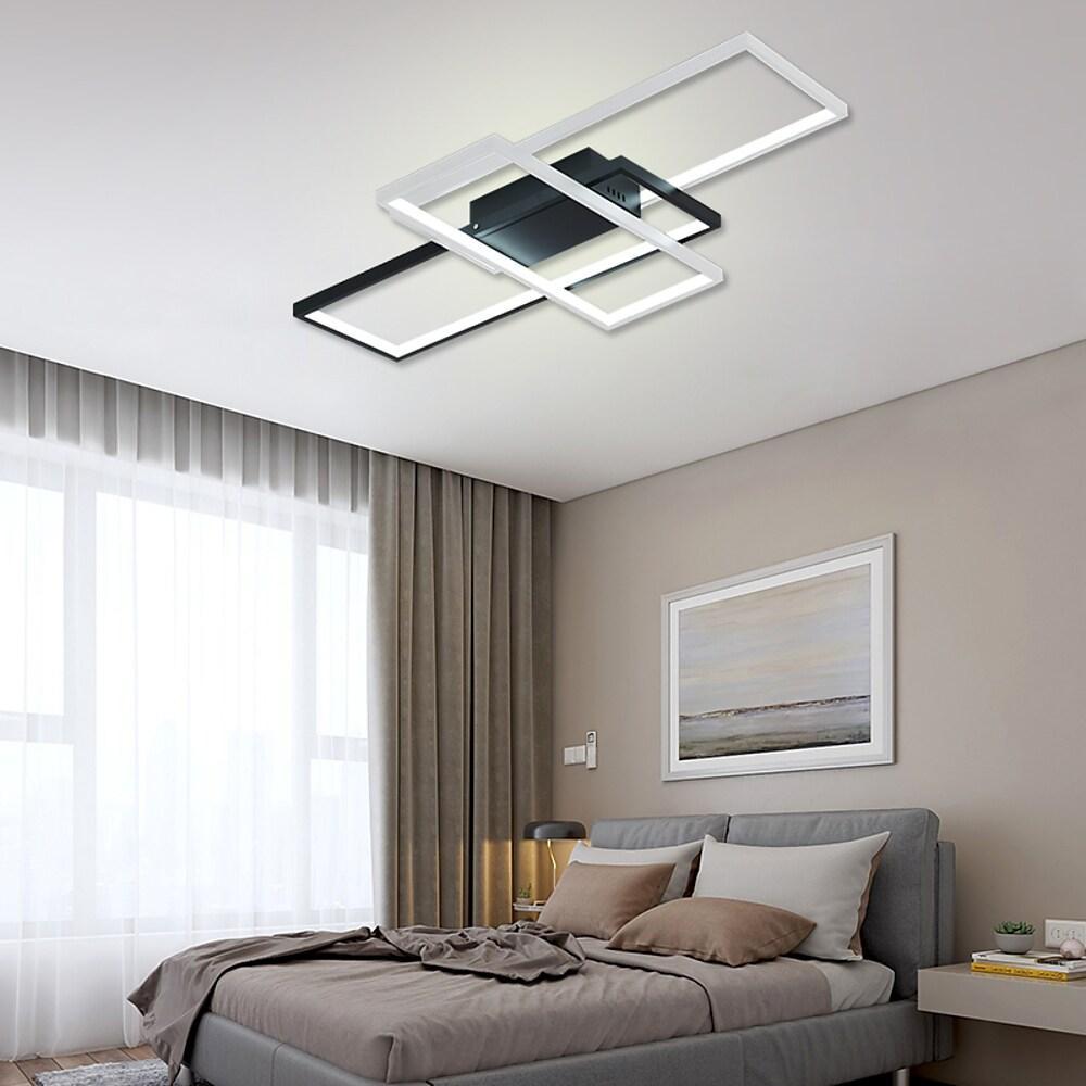 Tiered Rectangular Flush Mount LED Ceiling Light – Modern Metal