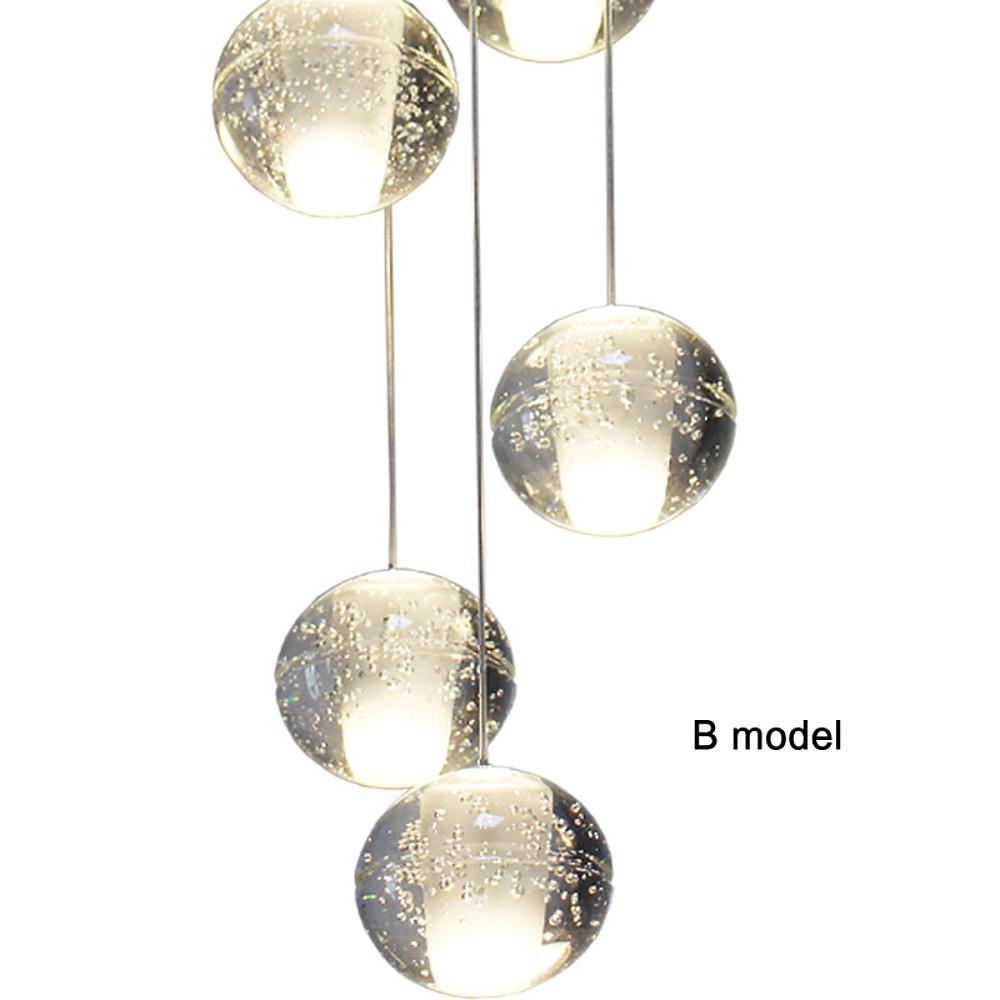 Modern Crystal Chandelier 14 LED Adjustable Height Pendant Light