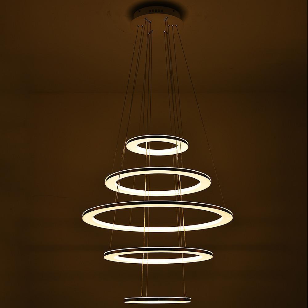 5-Tier Adjustable Modern Chandelier with Integrated LED Lights