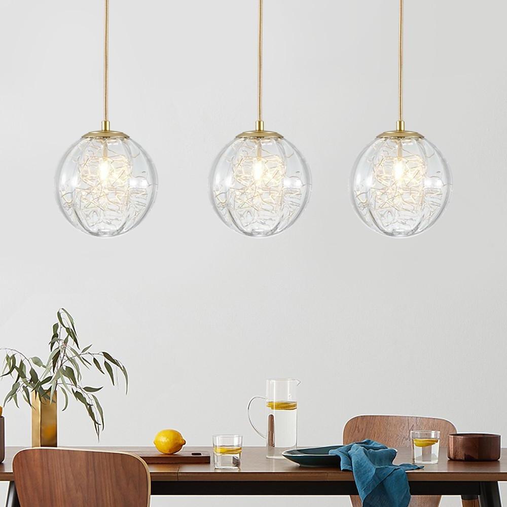 Nordic Glass Globe Pendant Light — Modern Artistic Ceiling Fixture