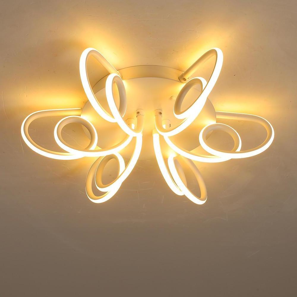 Chrysanthemum Flush Mount LED Ceiling Light – Modern Metal & Silica