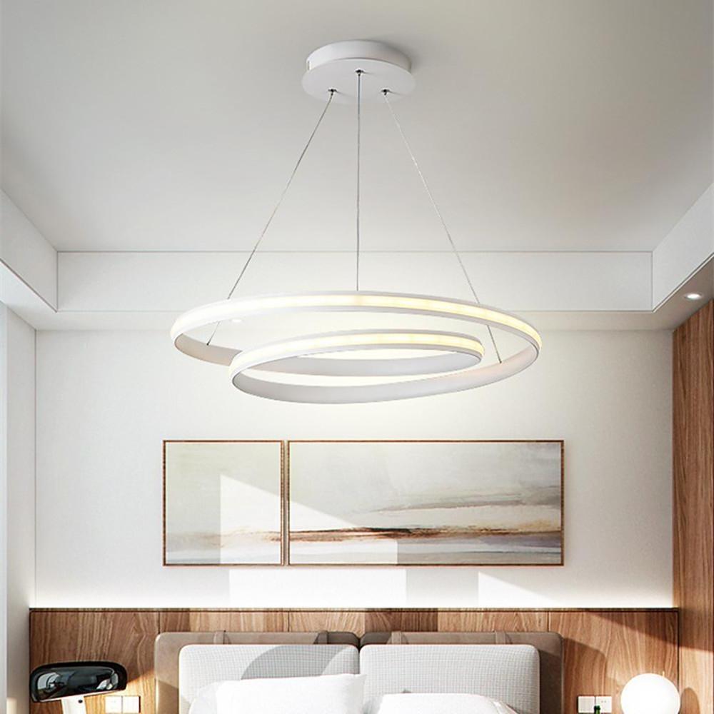 Modern Circular Aluminum LED Pendant Light with Dimming Control
