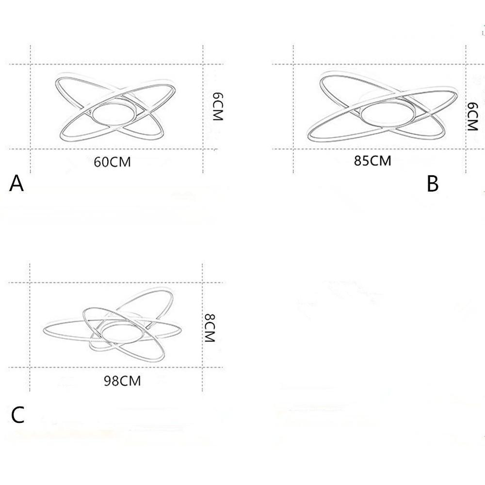 Overlapping Oval Dimmable LED Flush Mount Ceiling Light