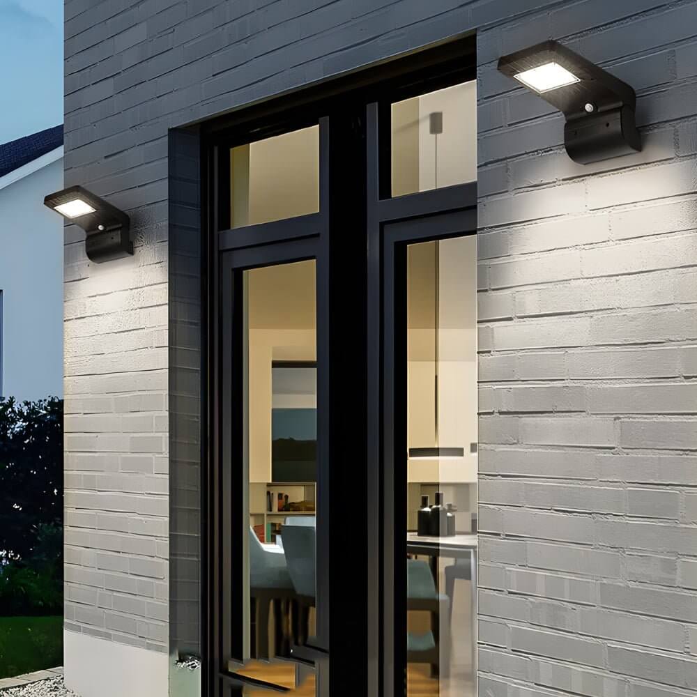 Modern Black Solar LED Outdoor Wall Light